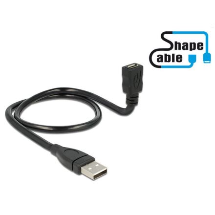 Delock USB 2.0 Type-A apa > USB 2.0 Micro-B anya kábel 50cm (83922)