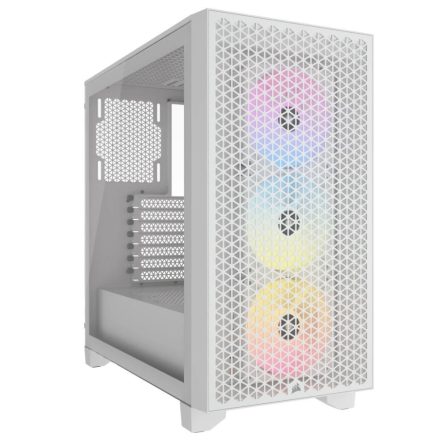 Corsair 3000D RGB AIRFLOW táp nélküli ablakos ház fehér (CC-9011256-WW)