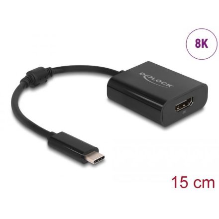 Delock USB Type-C adapter HDMI (DP Alt Mode) 8K-hez HDR funkcióval fekete (64175)