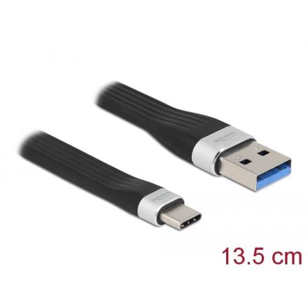 Delock USB-A - USB Type-C (USB 3.2 Gen 1) lapos kábel 13,5cm (85771)