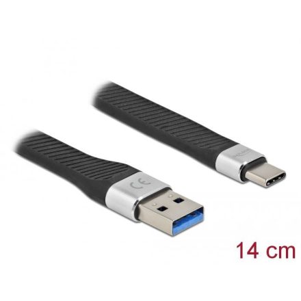 Delock USB-A - USB Type-C (USB 3.2 Gen 1) lapos kábel 14cm (86938)