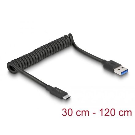 Delock USB 3.1 Gen 2 USB-A - USB Type-C csavart kábel fekete (85349)