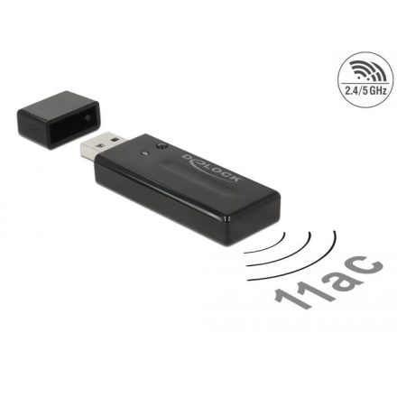 Delock USB 3.0-s, kétsávos WLAN ac/a/b/g/n pendrive, 867 + 300 Mbps (12463)