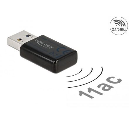 Delock USB 3.0 kétsávos WLAN ac/a/b/g/n Micro Stick 867 Mb/s (12550)