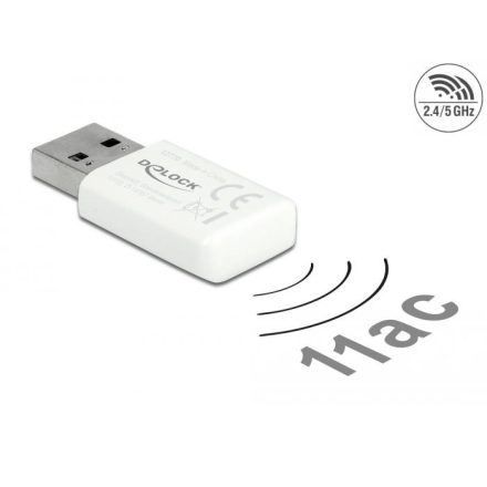 Delock USB 3.0 kétsávos WLAN ac/a/b/g/n Micro Stick 867 Mb/s fehér (12770)