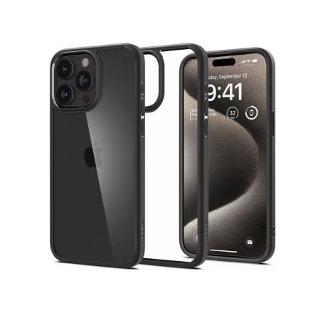 Spigen ULTRA HYBRID Apple iPhone 15 Pro Max ütésálló hátlap tok átlátszó-fekete (SP749190)