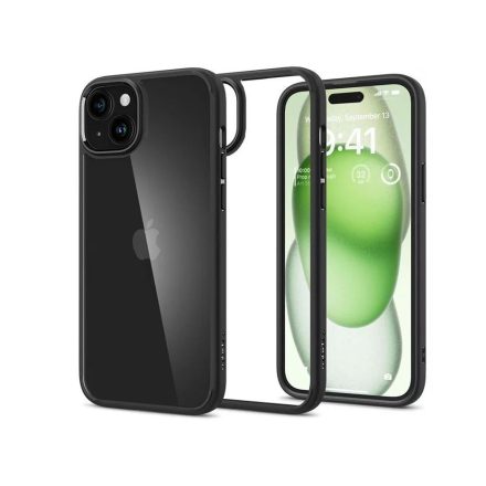 Spigen ULTRA HYBRID Apple iPhone 15 Plus ütésálló hátlap tok átlátszó-fekete (SP749961)