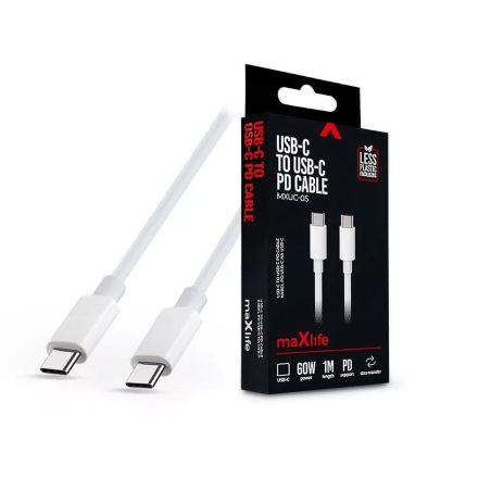 Maxlife TF-0185 USB-C - USB-C töltőkábel 1m fehér