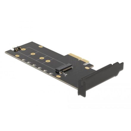 Delock PCI Express x4-kártya - 1 x belső NVMe M.2 Key M hűtőbordával és RGB LED megvilágítással - alacsony profilú (89013)