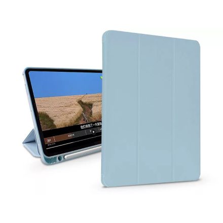 Devia Leather Apple iPad 10.2 (2019/2020/2021) tablet védőtok on/off funkcióval, érintőtoll tartóval kék (ST357756)