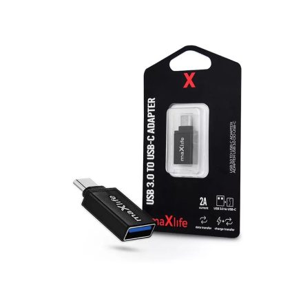 Maxlife USB-A – USB-C OTG adapter fekete (TF-0130)