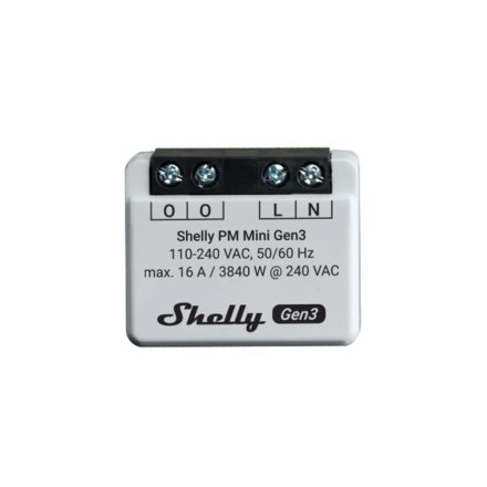 Shelly PLUS PM Mini Gen3 WiFi + Bluetooth modul fogyasztásméréssel (ALL-REL-PLUSMINIPM-R3)