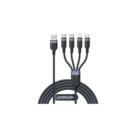 JOYROOM S-1T4018A18 C 4in1 USB-A --> 2xUSB-C / Lightning / Micro USB kábel 1.2m fekete