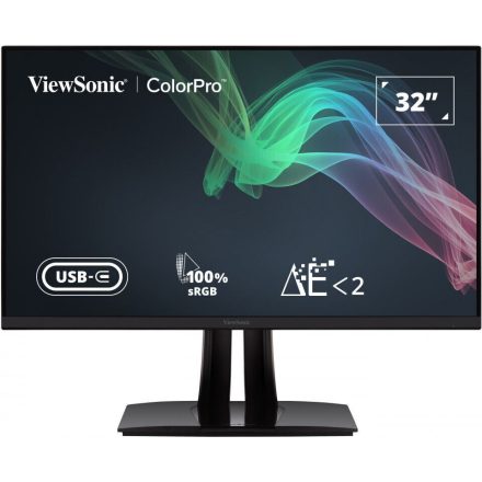 32" ViewSonic VP3256-4K LCD monitor fekete