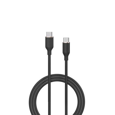 Devia JELLY USB-C - USB-C töltő- és adatkábel 1.2m fekete (129614)