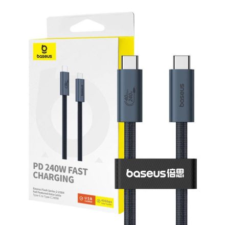 Baseus Flash USB-C - USB-C gyorstöltőkábel 240W 1m fekete (P10311803111-00)