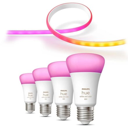 Philips Hue Gradient LED szalag + 4db LED fényforrás E27 6.5W (PHL22002set )