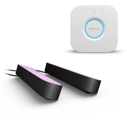 Philips Hue Play fényrúd dupla csomag fekete + Philips Hue Bridge (PHL21081set)