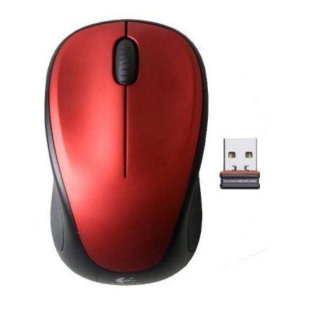 Logitech M235 vezeték nélküli optikai egér piros  (910-002496/910-002497)