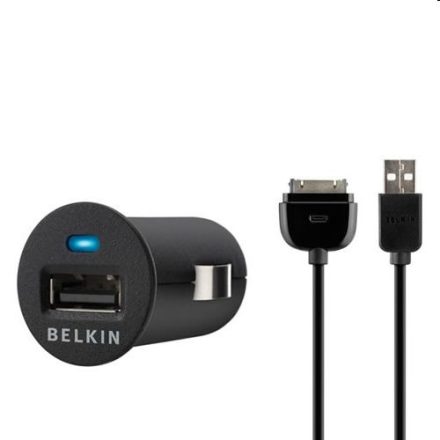 Belkin autós töltő adapter + USB adatkábel iPhone/iPod  (F8Z571cw03)