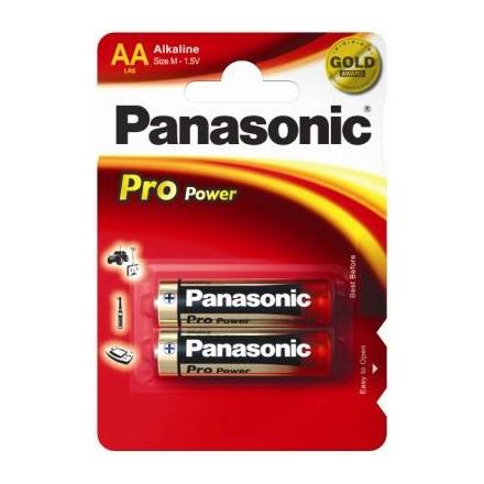 Panasonic 1.5V Alkáli AA ceruza elem Pro power (2db / csomag)  (LR6PPG/2BP)