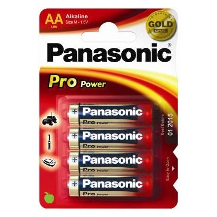 Panasonic 1.5V Alkáli AA ceruza elem Pro power (4db / csomag)  (LR6PPG/4BP)