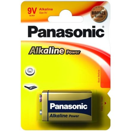 Panasonic 9V Alkáli elem Alkaline Power (1db / csomag)  (6LR61APB/1BP; 6LF22APB/1BP)