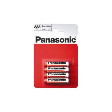 Panasonic 1.5V Cink-Carbon AAA ceruza elem (4db / csomag)  (R03R/4BPACK)