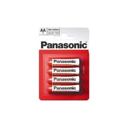 Panasonic 1.5V Cink-Carbon AA ceruza elem (4db / csomag)  (R6R/4BPACK)