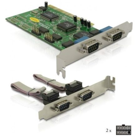 DeLock DL89046 4x soros (RS-232) PCI kártya