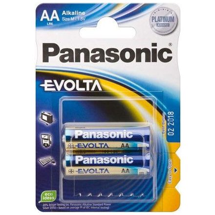 Panasonic 1.5V Alkáli AA ceruza elem EVOLTA (2db / csomag)  (LR6EGE/2BP)