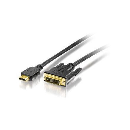 Equip 119322 HDMI - DVI kábel, aranyozott, 2m