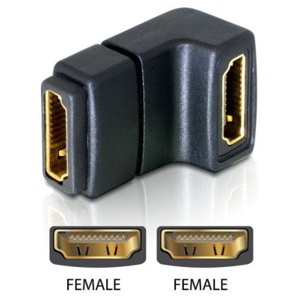 Delock DL65075 HDMI female -> HDMI female 90° elforgatott adapter