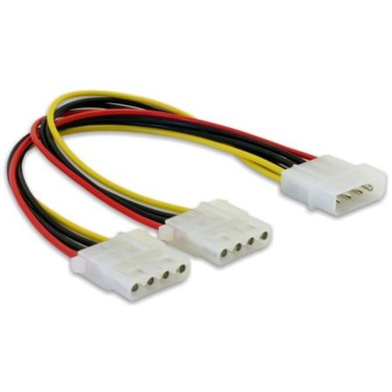 Delock DL82100 "Y" elosztó kábel - 2 db 4 tűs Molex