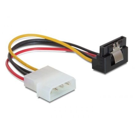 DeLock DL60121 4 tűs Molex -> 15 pin SATA female HDD (fém kapoccsal, derékszögű) hálózati kábel