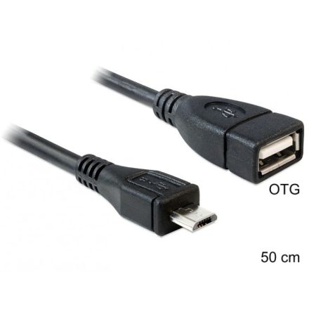 DeLock DL83183 USB micro-B apa -> USB 2.0-A anya OTG kábel 50 cm