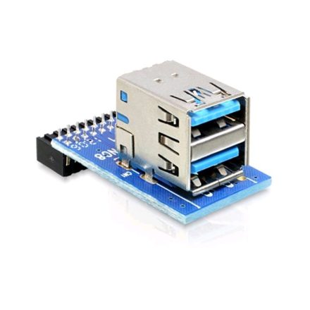 DeLock 41865 USB 3.0 pin header female -> 2 x USB 3.0 female – up