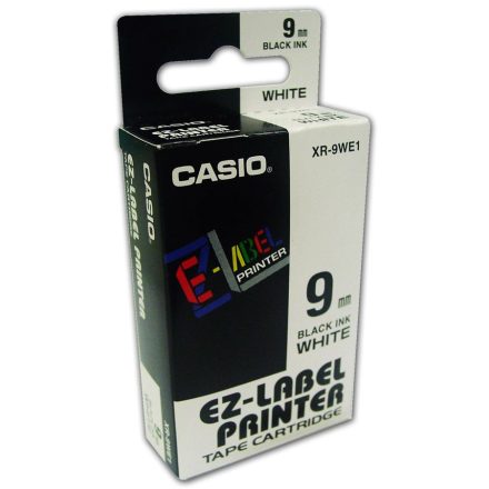 Casio Feliratozógép szalag, 9 mm x 8 m, fehér-fekete (GCIR-9WE1)