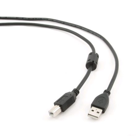 Gembird Cablexpert USB A-B printer kábel ferrite 3m fekete (CCF-USB2-AMBM-10)