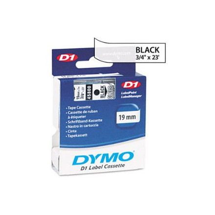 DYMO "D1" Feliratozógép szalag 19 mm x 7 m fekete-víztiszta (GD45800)