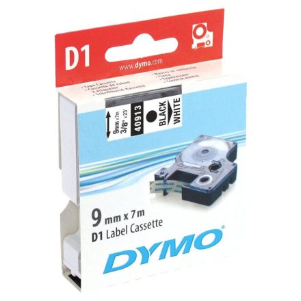 DYMO "D1" Feliratozógép szalag 9 mm x 7 m fekete-fehér (GD40913)