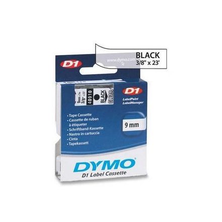 DYMO "D1" Feliratozógép szalag 9 mm x 7 m fekete-víztiszta (GD40910)