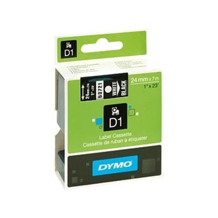 DYMO "D1" Feliratozógép szalag 24 mm x 7 m fehér-fekete (53721)