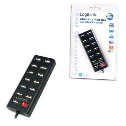 LogiLink UA0126 13 Portos USB HUB fekete