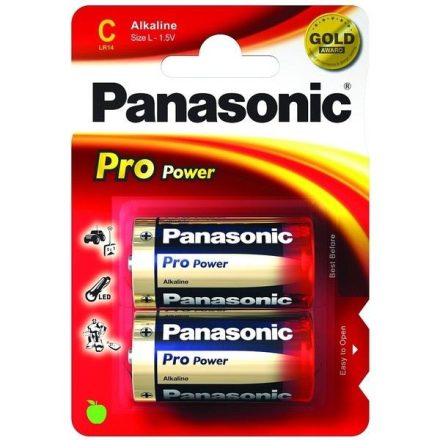 Panasonic Alkaline Pro Power 1.5V Baby elem (C) (2db / blister)  (LR14PPG/2BP)
