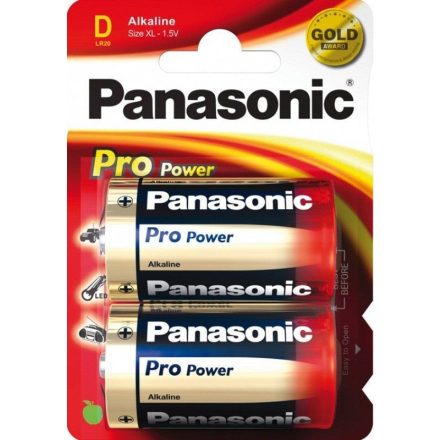 Panasonic Alkaline Pro Power 1.5V Goliat elem (D) (2db / blister)  (LR20PPG/2BP)