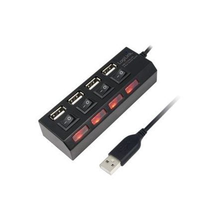 Logilink UA0128 4 portos USB2.0 Hub fekete