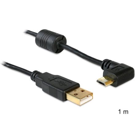 Delock USB-A apa > USB micro-B apa kábel 90°-ban forgatott bal/jobb  (83147)