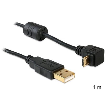 Delock USB-A apa > USB micro-B apa kábel 90°-ban forgatott fel/le  (83148)