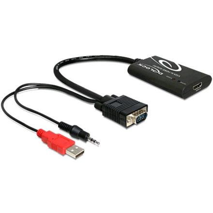 Delock VGA - HDMI adapter audióval (62408)